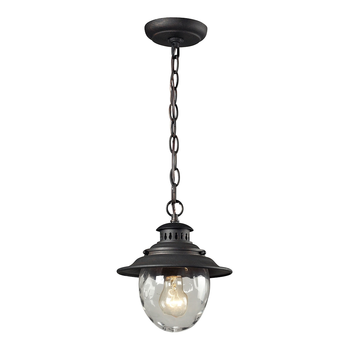 Searsport 8" Outdoor Pendant Weathered Charcoal by Elk