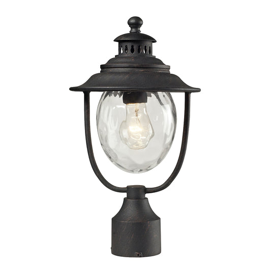 Searsport 15" Outdoor Post Light Weathered Charcoal by Elk