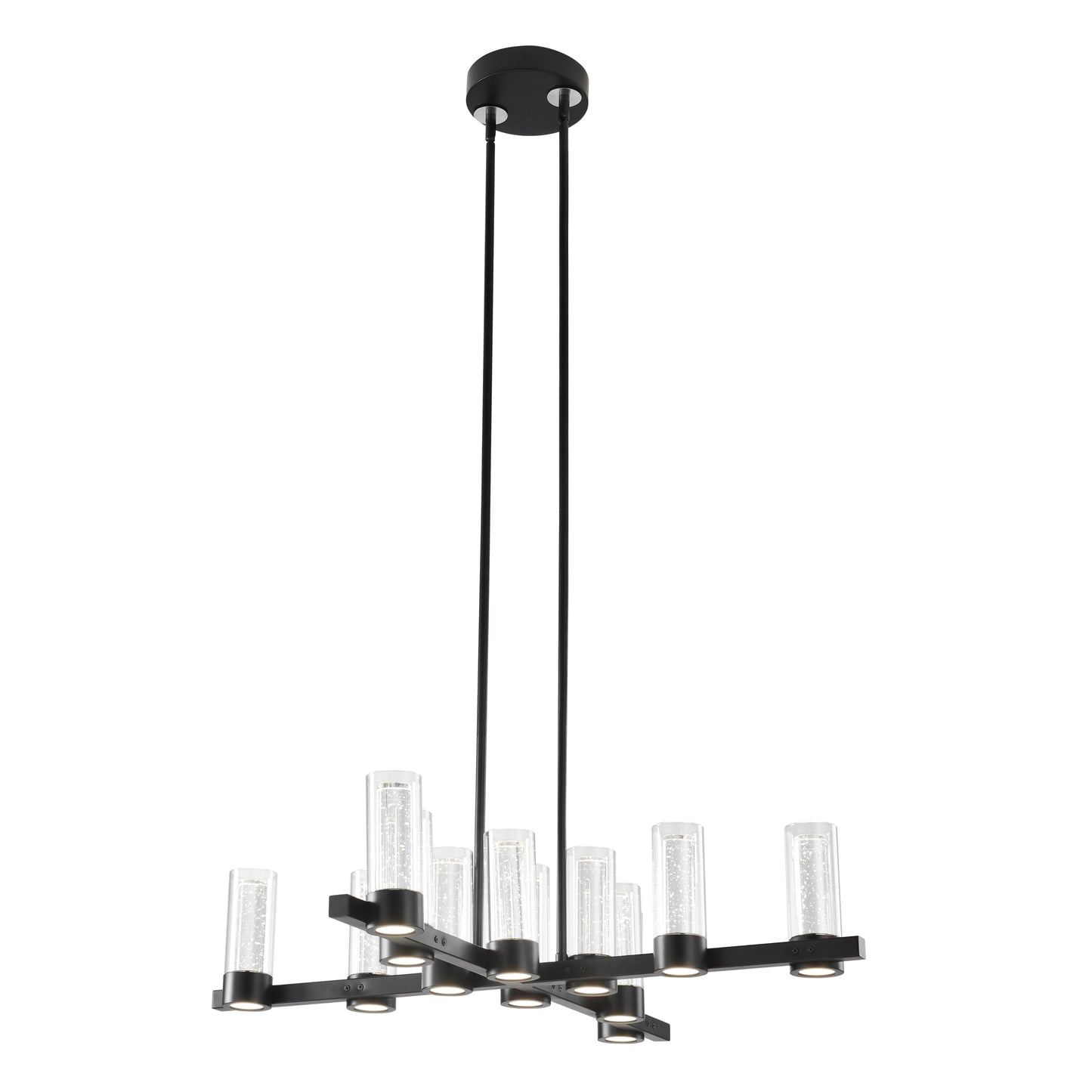 Victory 12 Light Chandelier Matte Black by Finesse Decor CH-1101-12MB