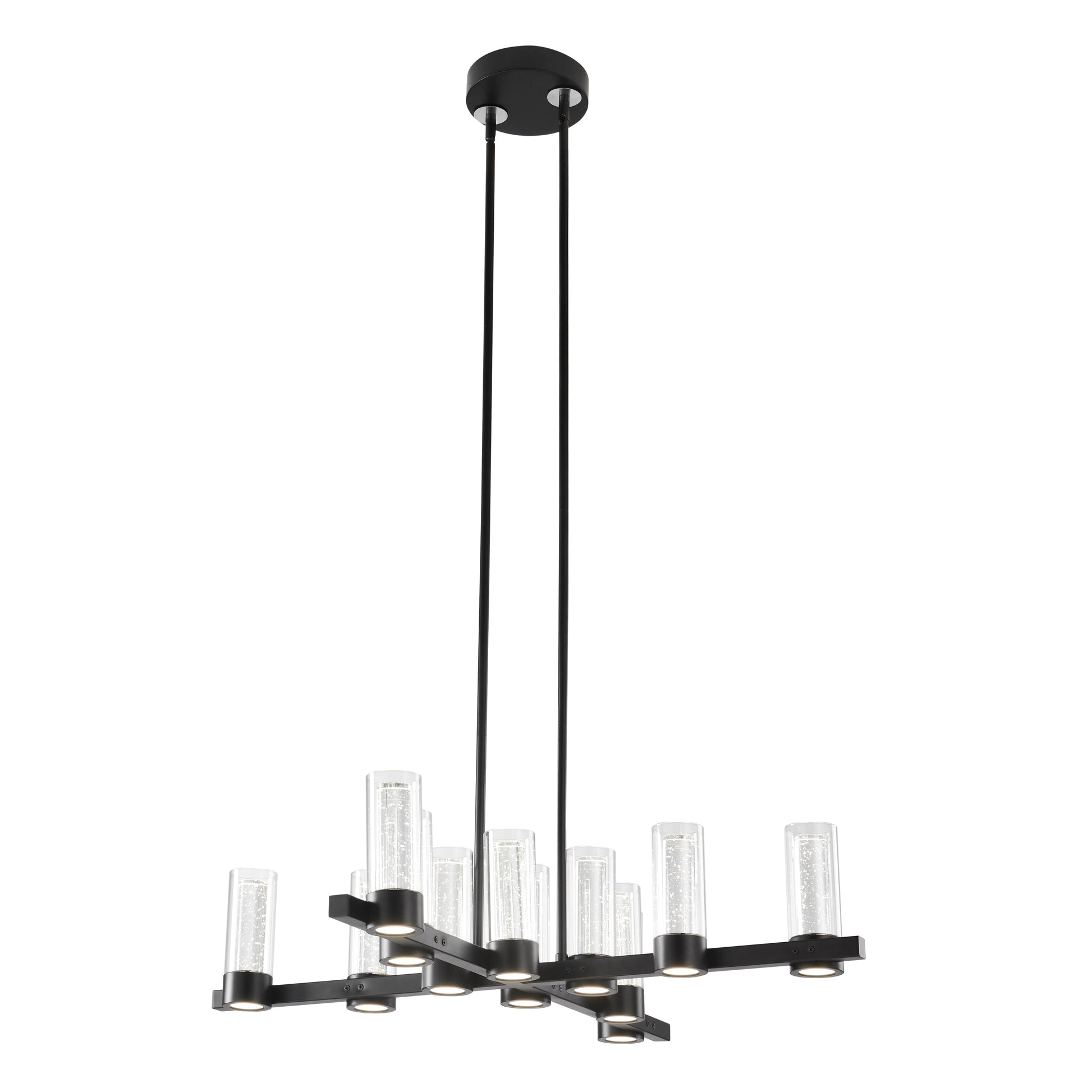 Victory 12 Light Chandelier Matte Black by Finesse Decor CH-1101-12MB