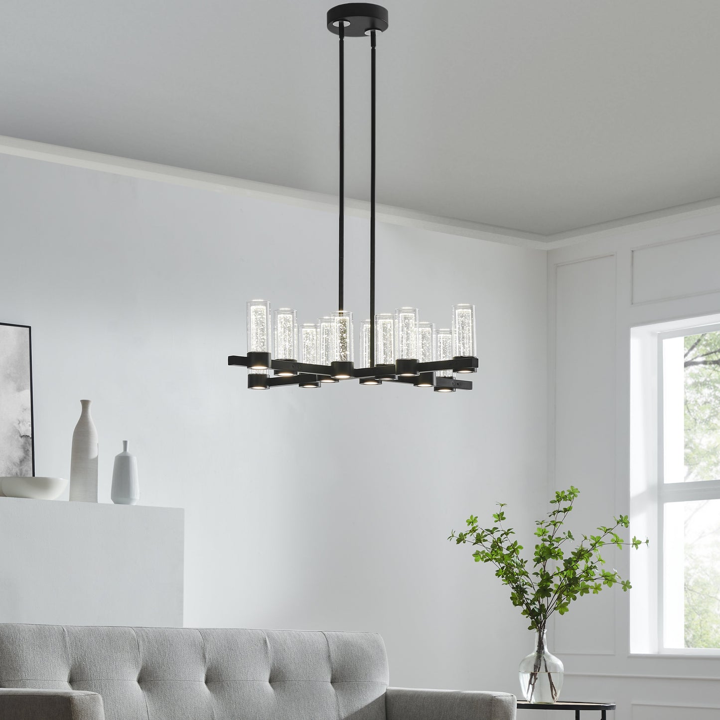 Victory 12 Light Chandelier Matte Black by Finesse Decor CH-1101-12MB