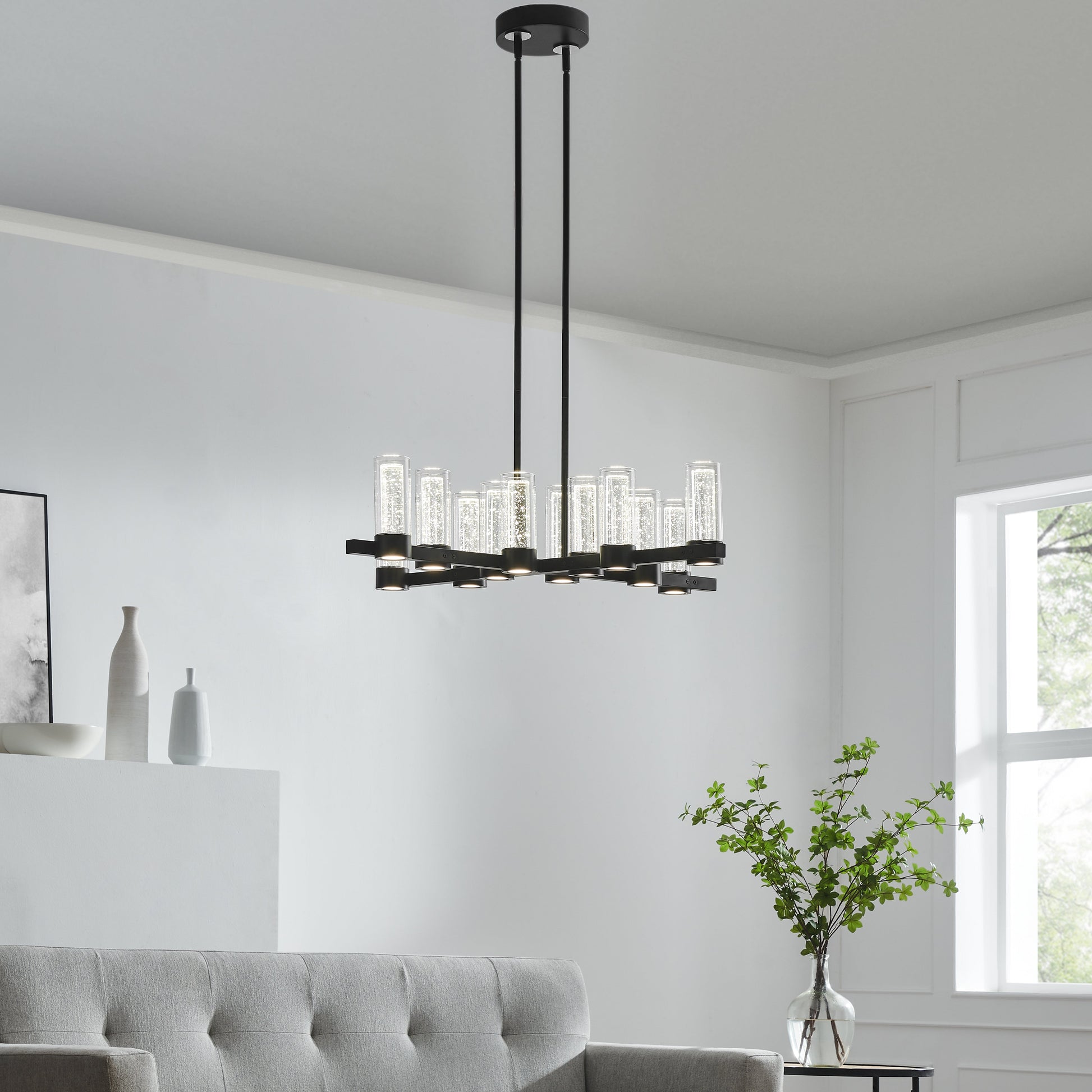 Victory 12 Light Chandelier Matte Black by Finesse Decor CH-1101-12MB