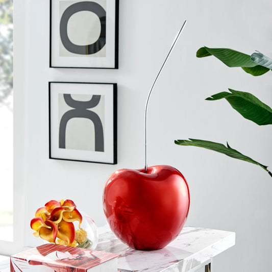 Large Metallic Red Cherry Sculpture 25" Tall - Finesse Decor E2265-MR