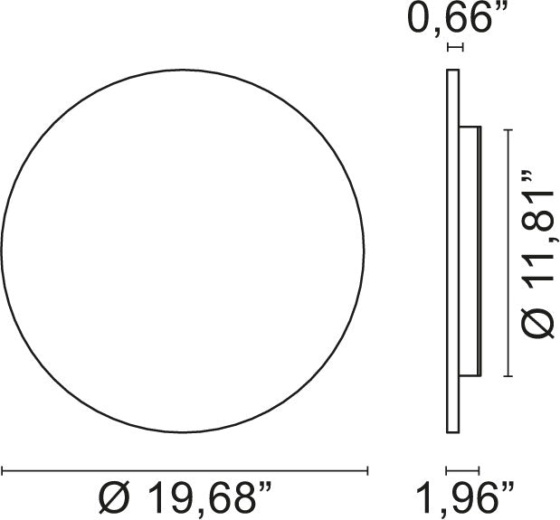 Egoluce Moonlight dimension drawing, Small