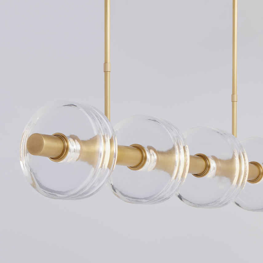 Kelly Wearstler LED Linear Chandelier 46-inch Brass Crystal by Visual & Comfort & Co