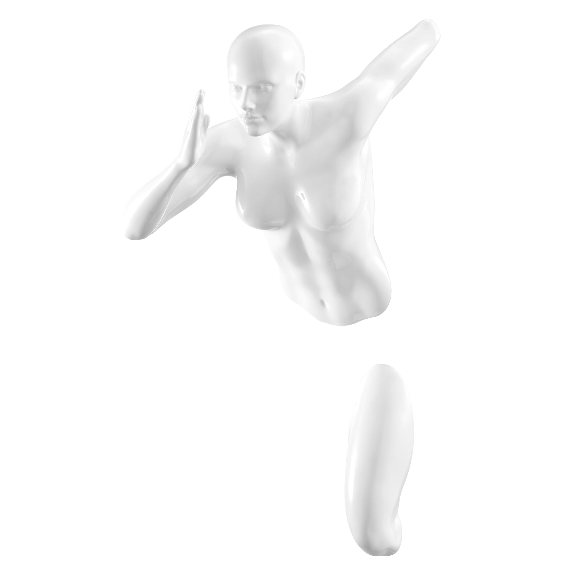 Runner Woman 13" Wall Sculpture White by Finesse Decor C-WR-15