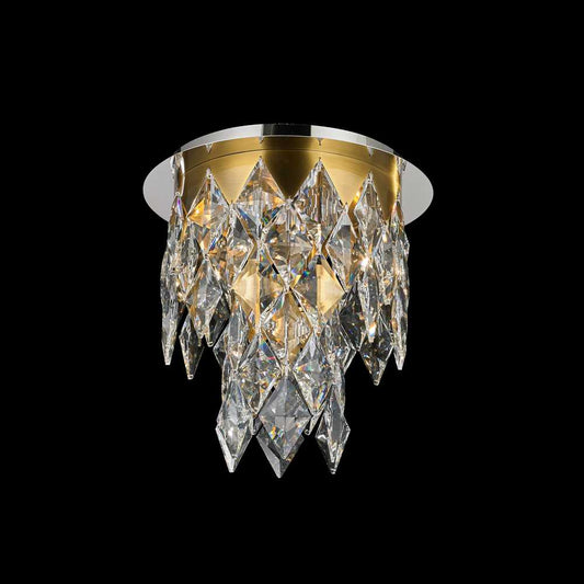 Milan Flushmount 6-Light in Antique Brass and Chrome 4616CA by StarFire Crystal