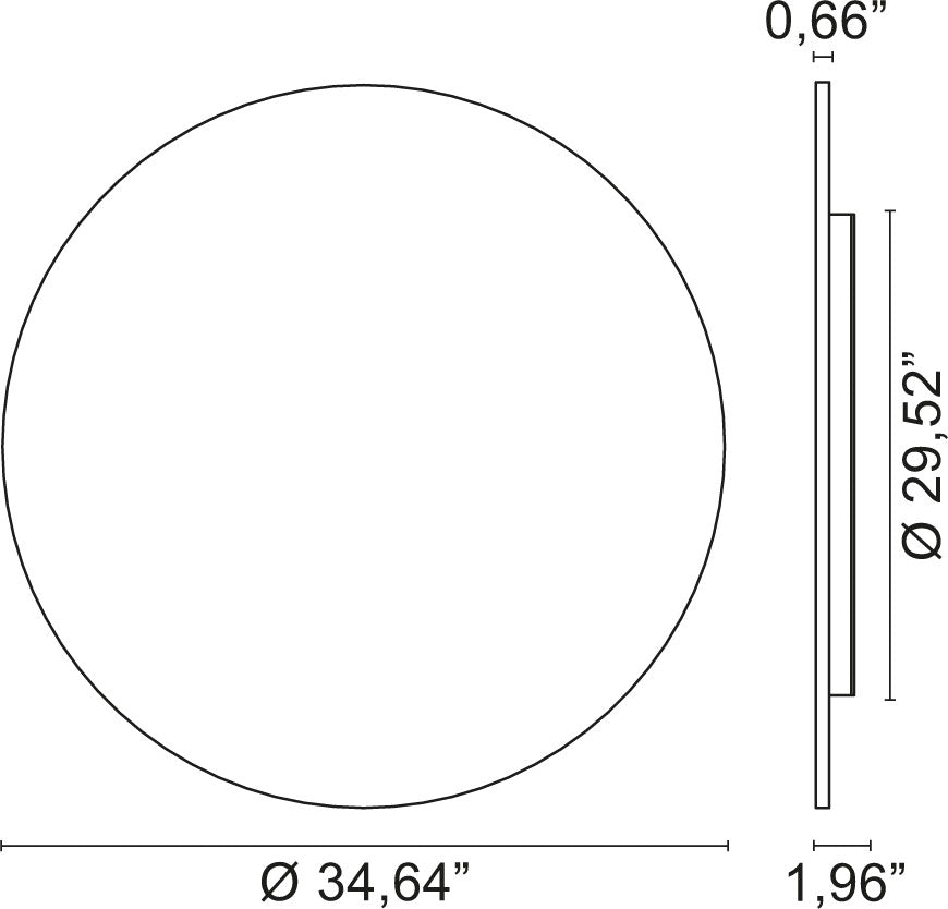 Egoluce Moonlight dimension drawing, Large