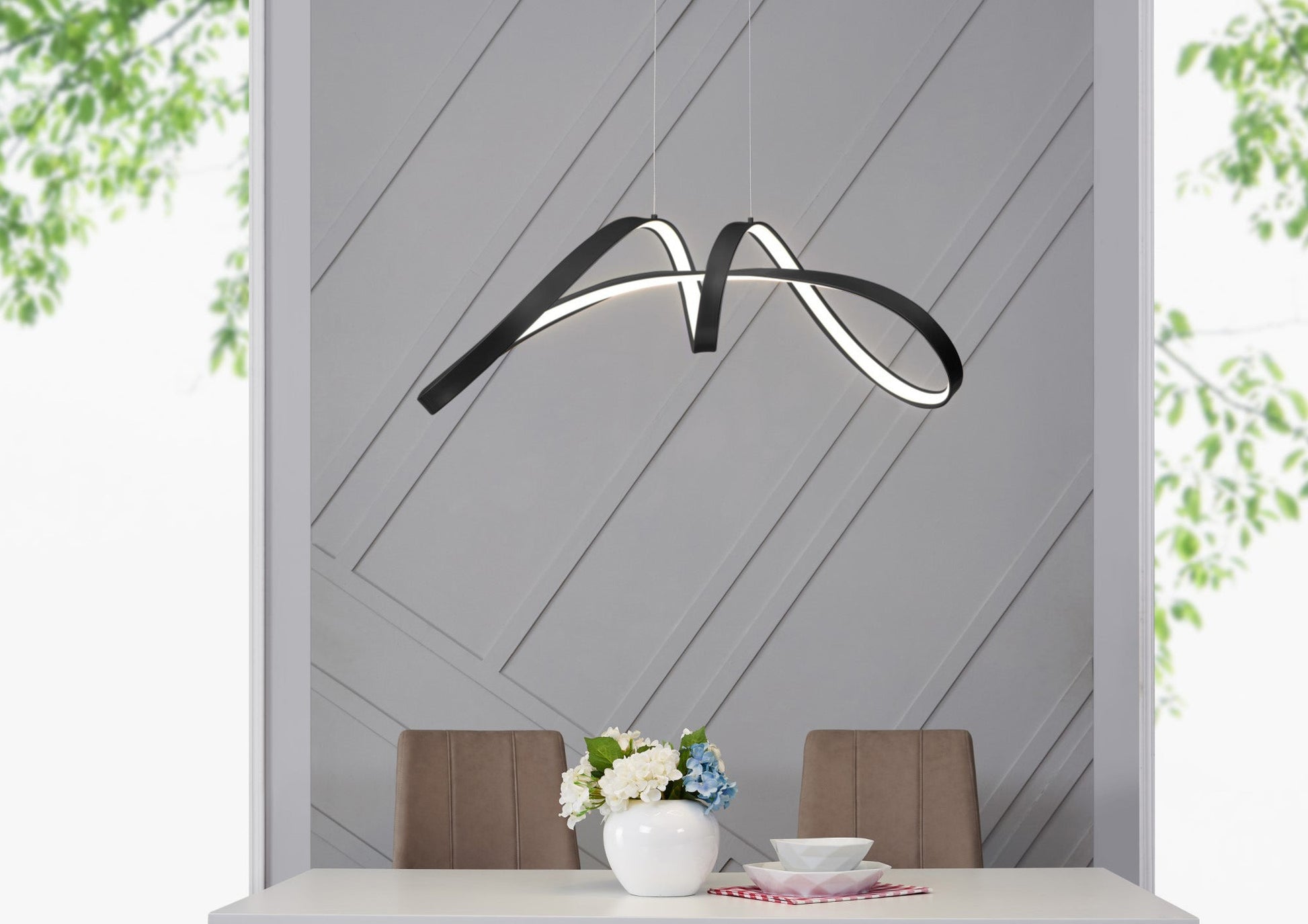 Bucharest LED Chandelier Black by Finesse Decor CH-003-B