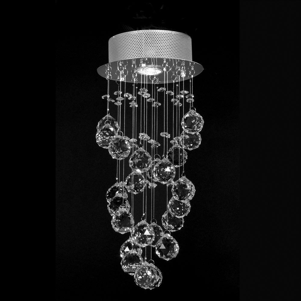 String Lighting Flushmount 1-Light in Chrome 4908CH by StarFire Crystal