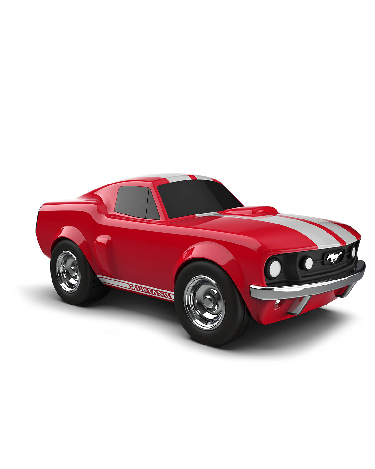 Baghera red Ford Mustang racing toy car with white stripes