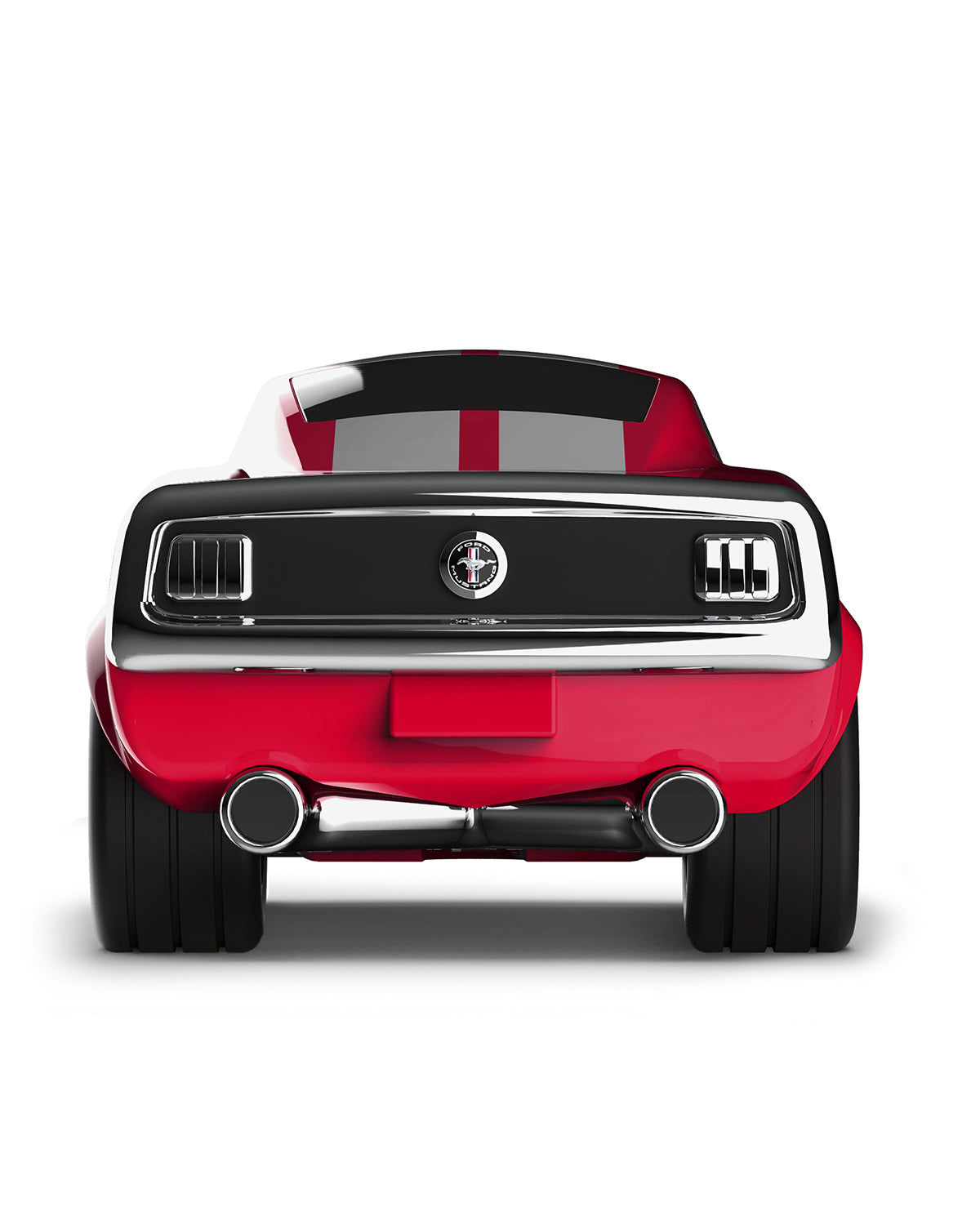 Baghera red Ford Mustang racing toy car with white stripes – view 4