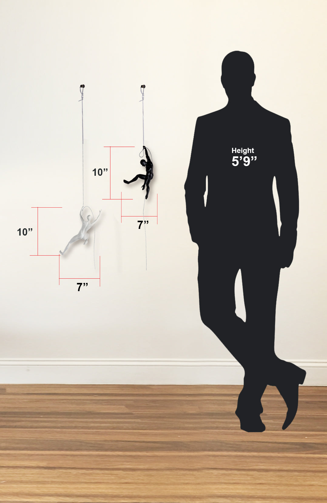 Climbing Couple Set of Two Wall Sculptures - Finesse Decor C-CL-COUPLE-MWNC