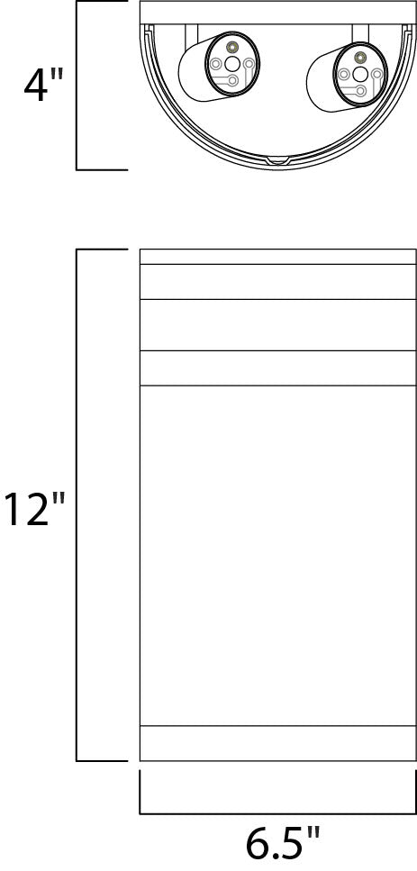 Arc 2-Light Outdoor Wall Sconce Stainless Steel by Maxim Lighting