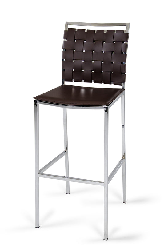 Shasta Modern Brown Eco-Leather Bar Stool Set of 2