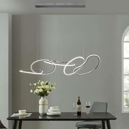Seoul LED Hoops Rectangular Chandelier - Finesse Decor CH-1170