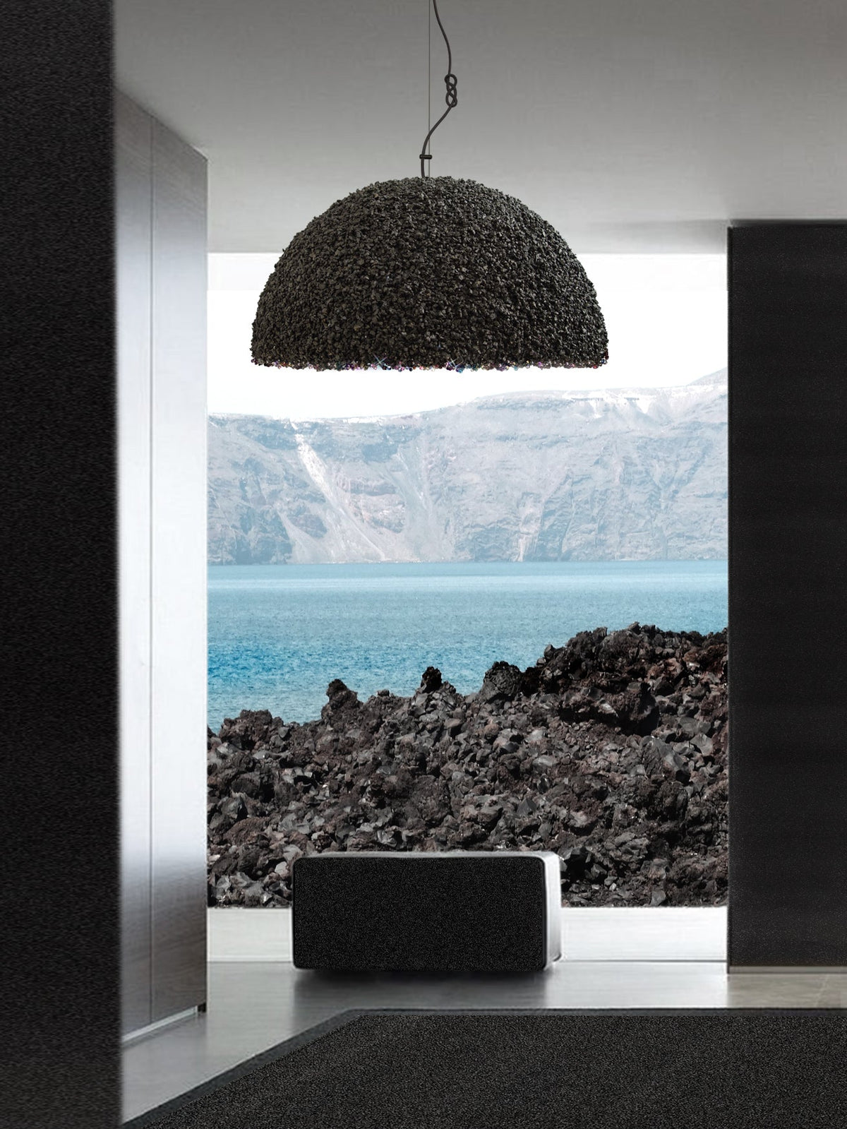 Mammalampa The Duchess – gray large pendant in a project in Santorini