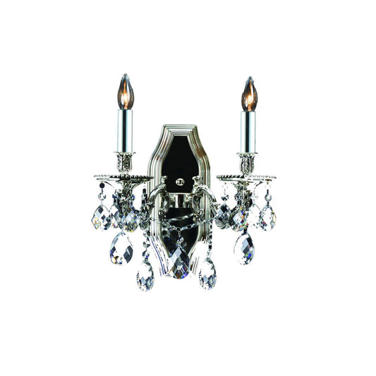 Imperial Wall Sconce 2-Light in Antique Silver 5102WSAS by StarFire Crystal