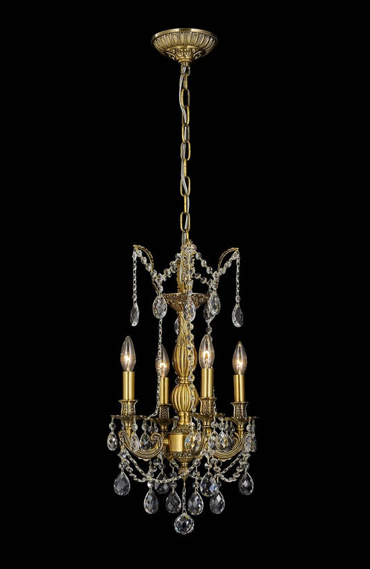 Imperial Chandelier 4-Light in Antique Brass 5104AB by StarFire Crystal