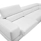 Divani Casa Pella Modern White Italian Leather U Shaped Sectional Sofa