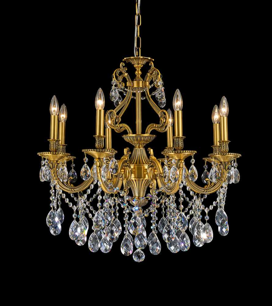 Imperial Chandelier 8-Light in Antique Brass 5108AB by StarFire Crystal