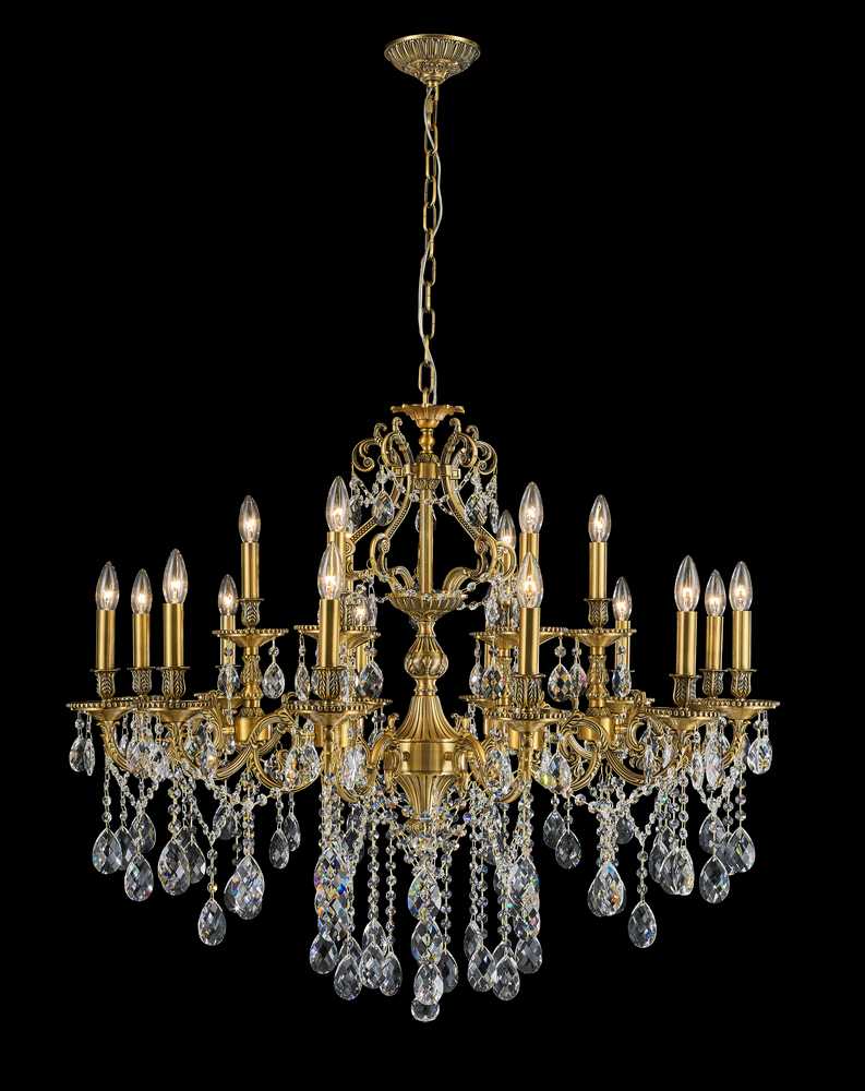 Imperial Chandelier 18-Light in Antique Brass 5118AB by StarFire Crystal