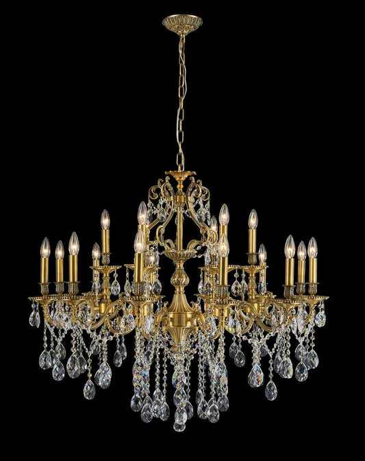 Imperial Chandelier 18-Light in Antique Brass 5118AB by StarFire Crystal