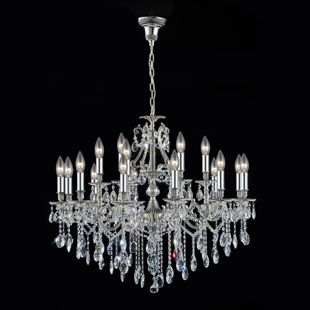 Imperial Chandelier 18-Light in Antique Silver 5118AS by StarFire Crystal