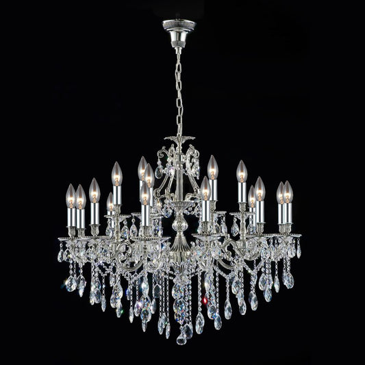 Imperial Chandelier 18-Light in Antique Silver 5118AS by StarFire Crystal