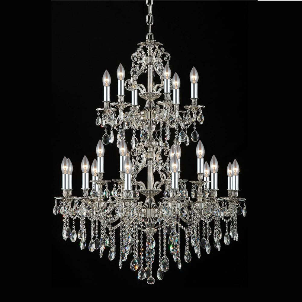 Imperial Chandelier 24-Light in Antique Silver 5124AS by StarFire Crystal
