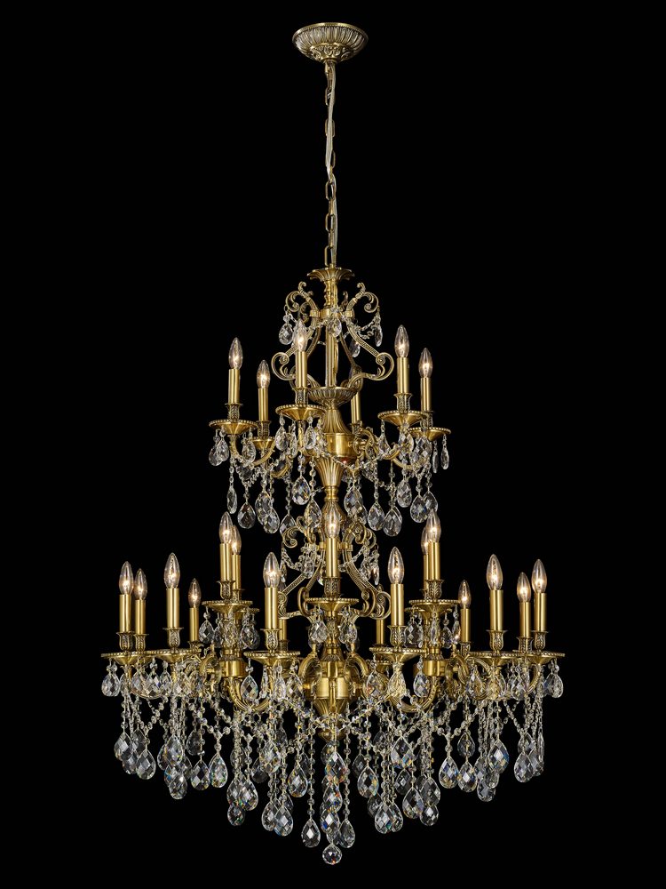 Imperial Chandelier 24-Light in Antique Brass 5124AB by StarFire Crystal