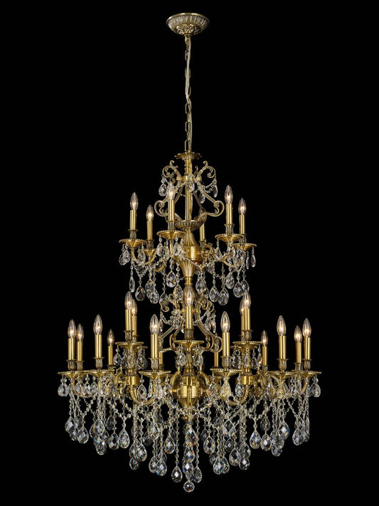 Imperial Chandelier 24-Light in Antique Brass 5124AB by StarFire Crystal