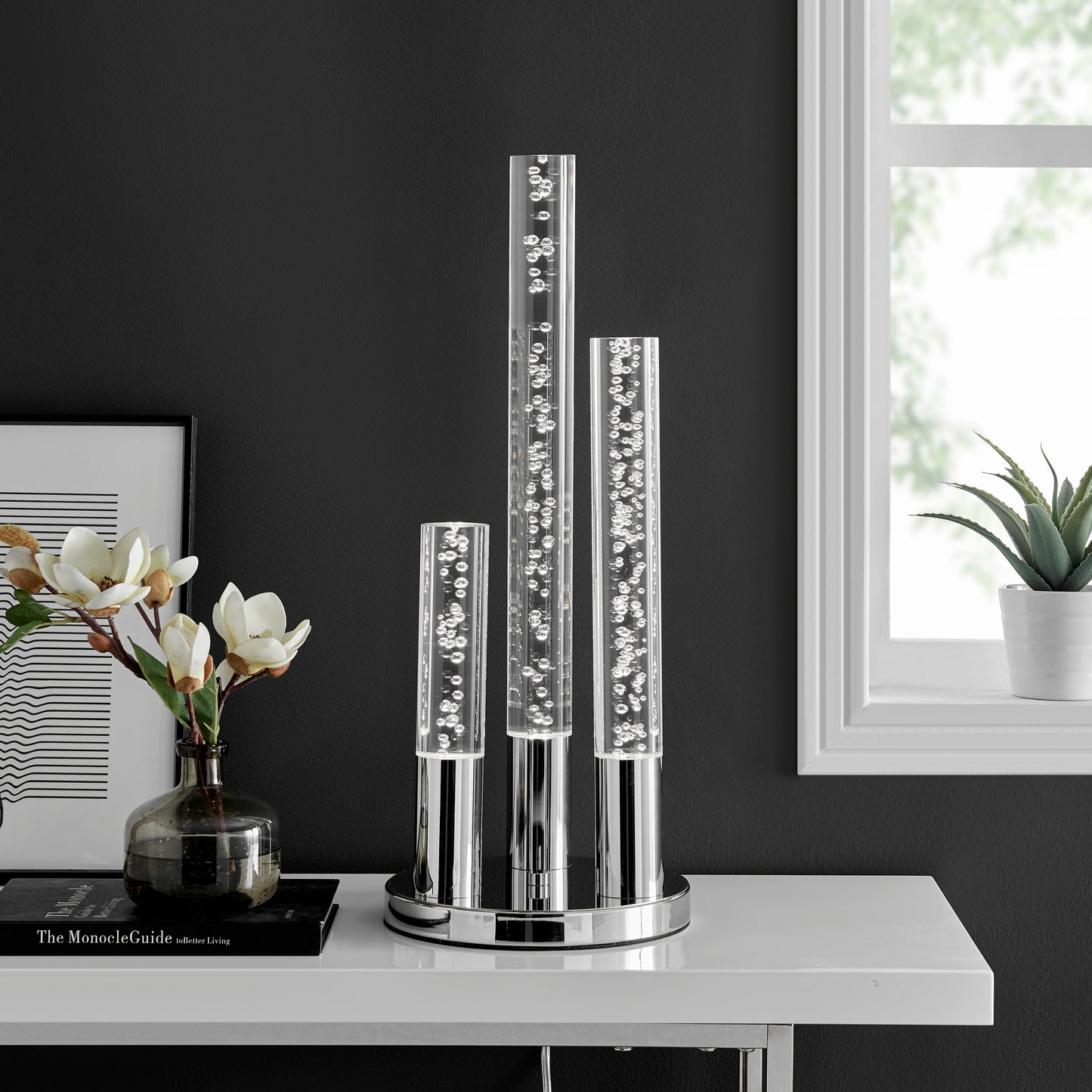 Acrylic Cylinders with Touch Switch Table Lamp 3 Light by Finesse Decor FN-1159