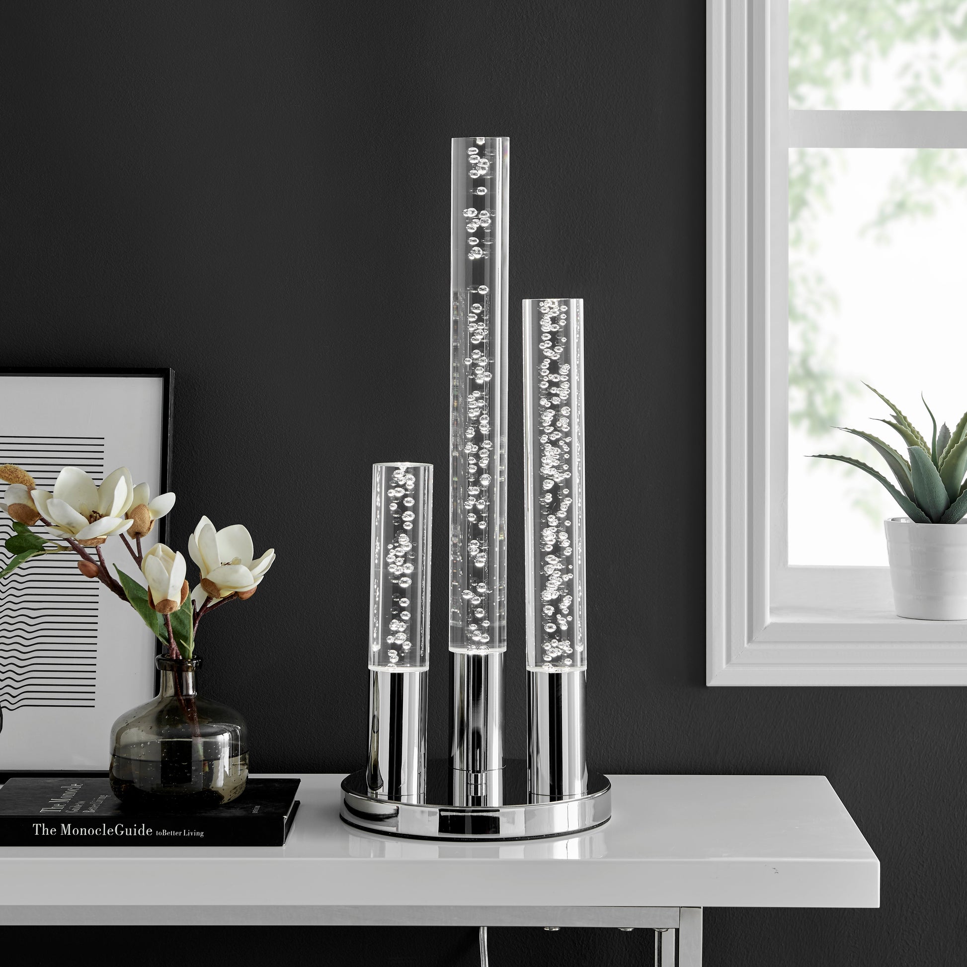 Acrylic Cylinders with Touch Switch Table Lamp 3 Light by Finesse Decor FN-1159