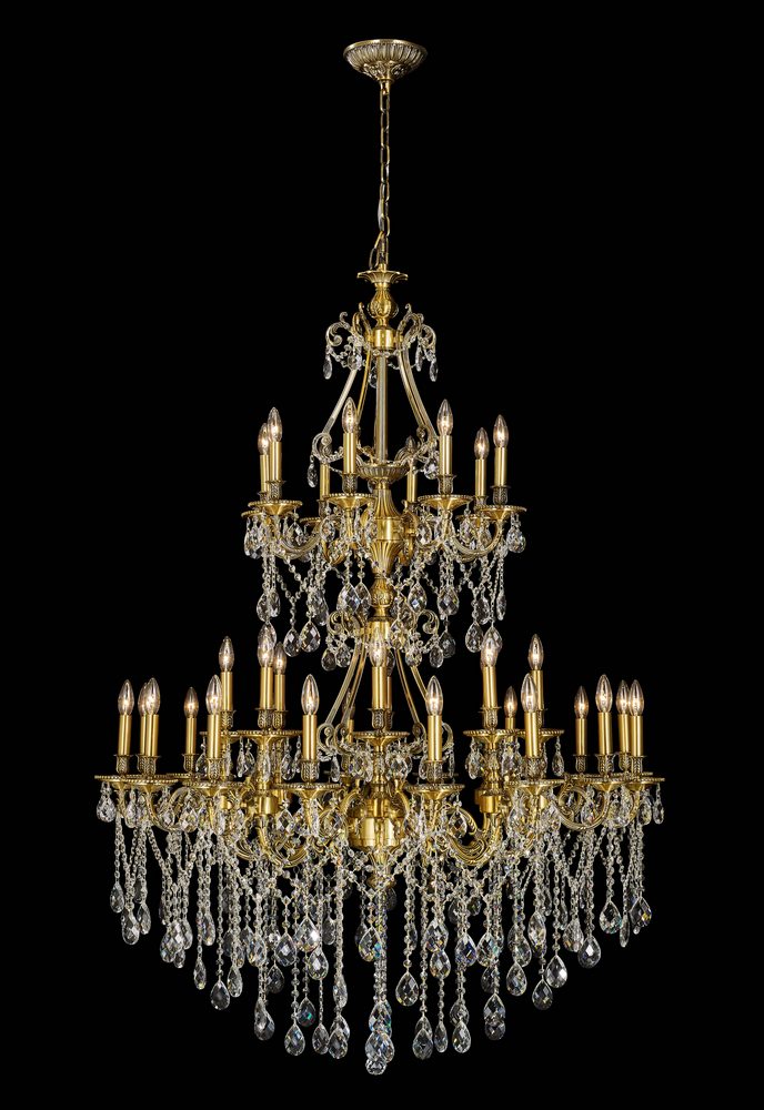 Imperial Chandelier 32-Light in Antique Brass 5132AB by StarFire Crystal