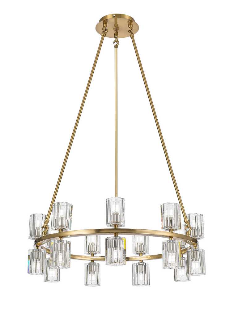 Paris Pendant 18-Light in Antique Brass 5226AB by StarFire Crystal