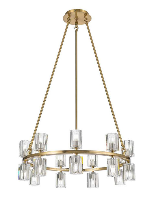 Paris Pendant 18-Light in Antique Brass 5226AB by StarFire Crystal