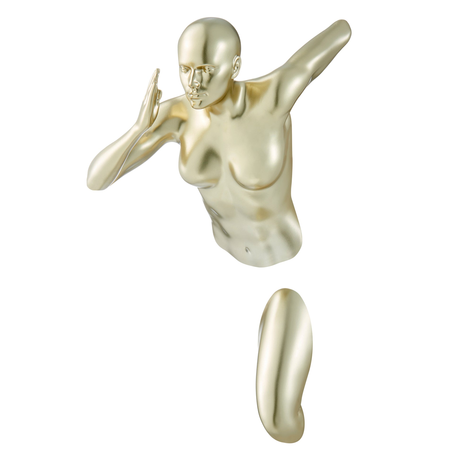 Gold Wall Runner 13" Woman Sculpture - Finesse Decor C-WR-13