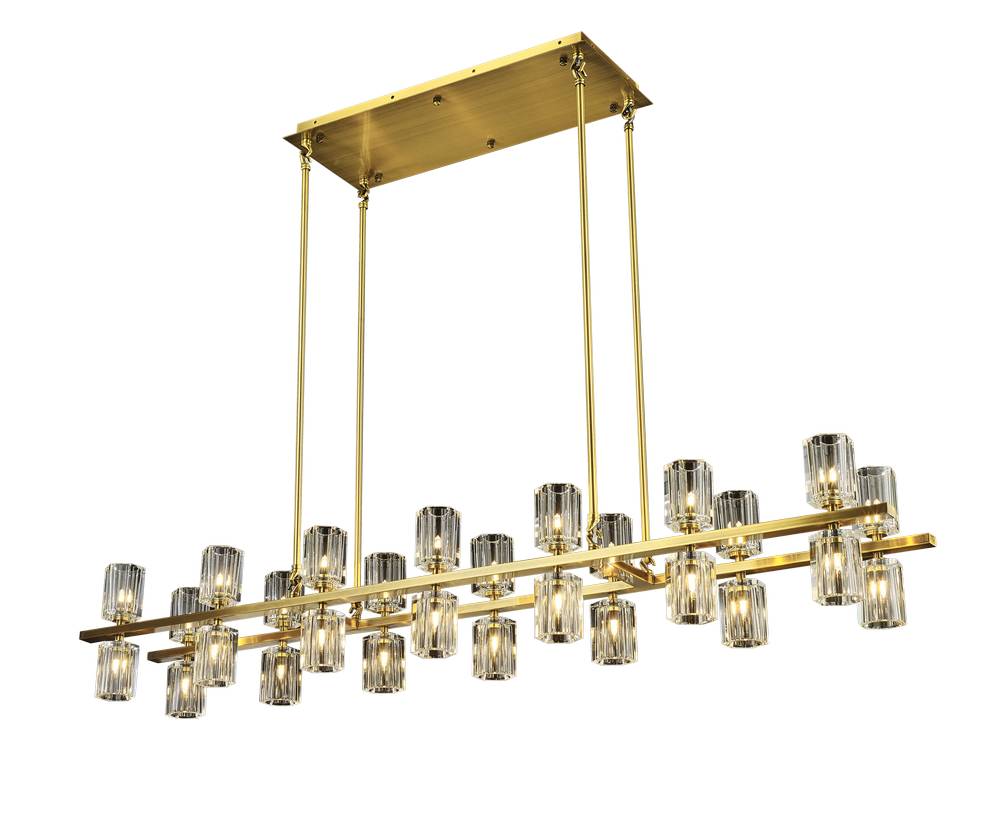 Paris Pendant 28-Light in Antique Brass 5256AB by StarFire Crystal