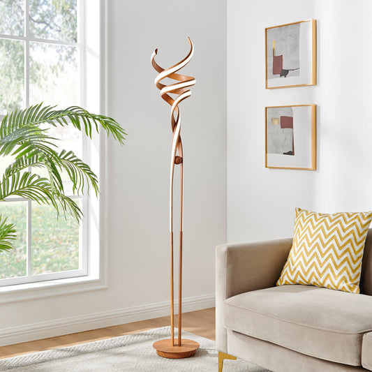 Munich LED Wood 63" Floor Lamp - Finesse Decor FL-008-LW