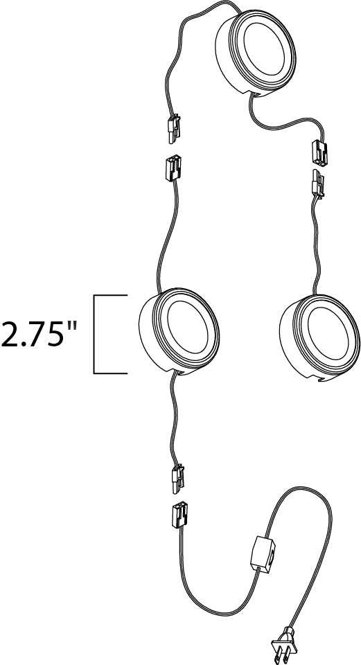 CounterMax MX-LD-AC LED Puck 3000K (3/PK) White by Maxim Lighting