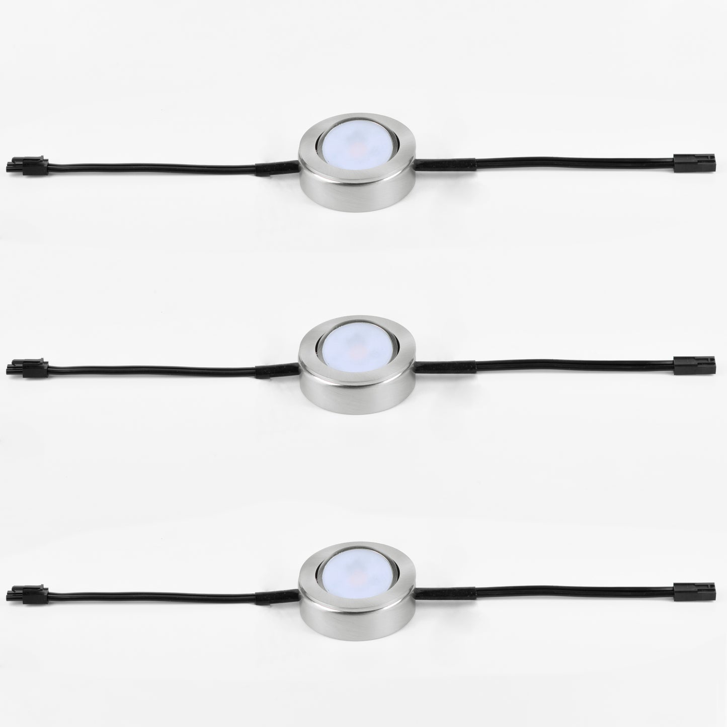 CounterMax MX-LD-AC LED Puck 2700K (3/PK) Satin Nickel by Maxim Lighting