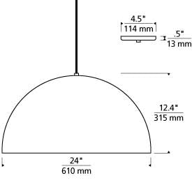 24-inch Dome Pendant Light Powell Street by Visual & Comfort & Co