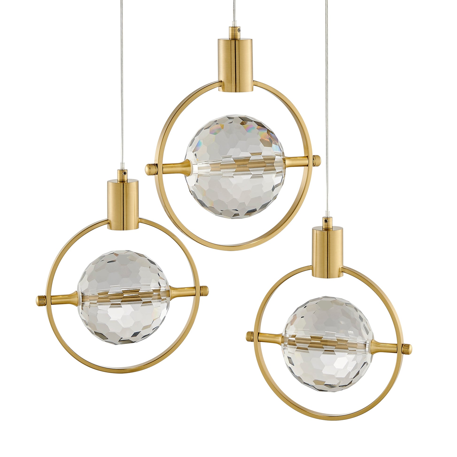 Hollywood Circle 3 Light Pendant - Finesse Decor CH-1120-3GLD