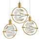 Hollywood Cube 3 Light Pendant - Finesse Decor CH-1121-3GLD