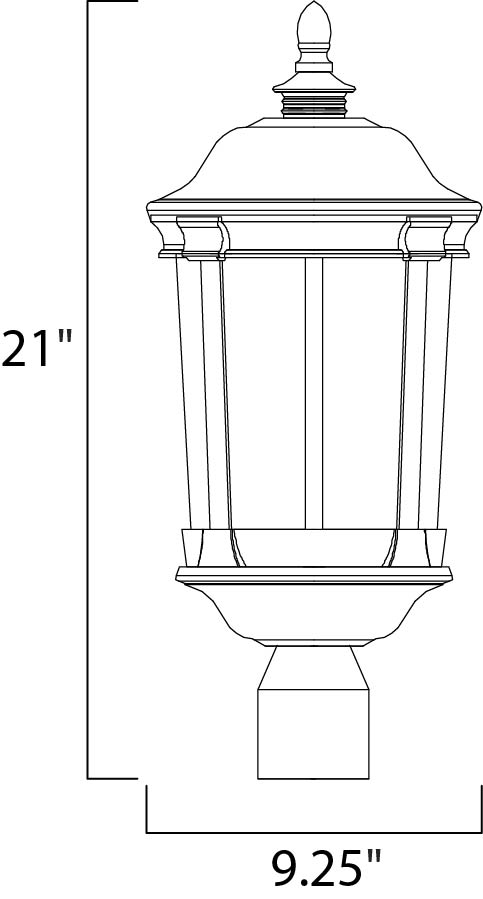 Dover LED Outdoor Post Lantern Bronze by Maxim Lighting