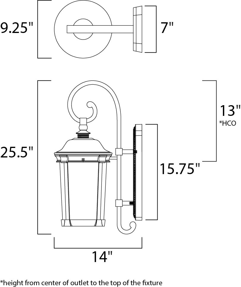 Dover LED Outdoor Wall Lantern Bronze by Maxim Lighting