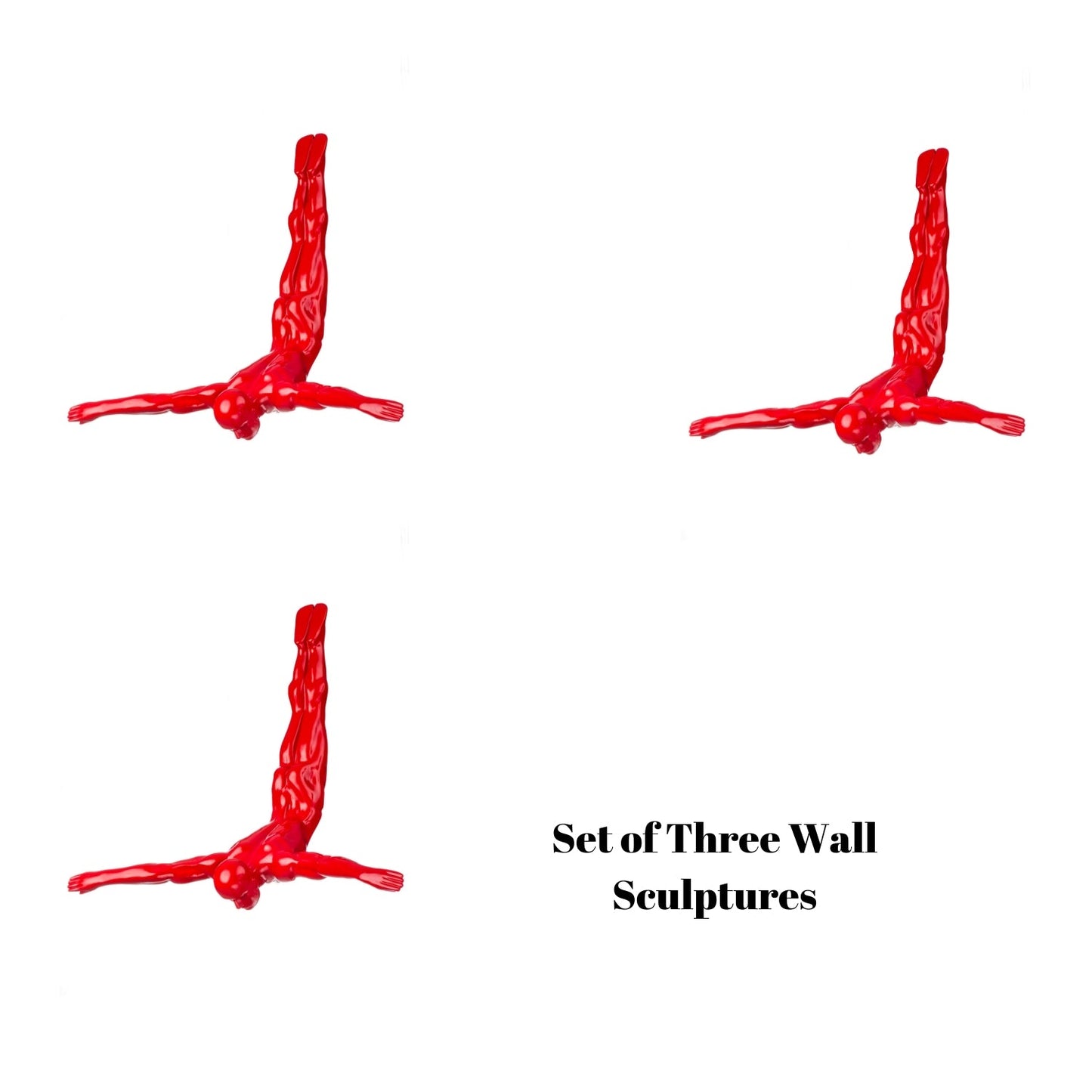 Set of Three Large Wall Divers - Finesse Decor C26XL-R-3SET