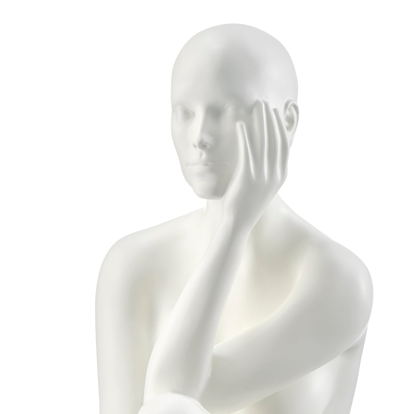 Antoinette Doll Sculpture Matte White with Black Base by Finesse Decor C-7025-B/MW
