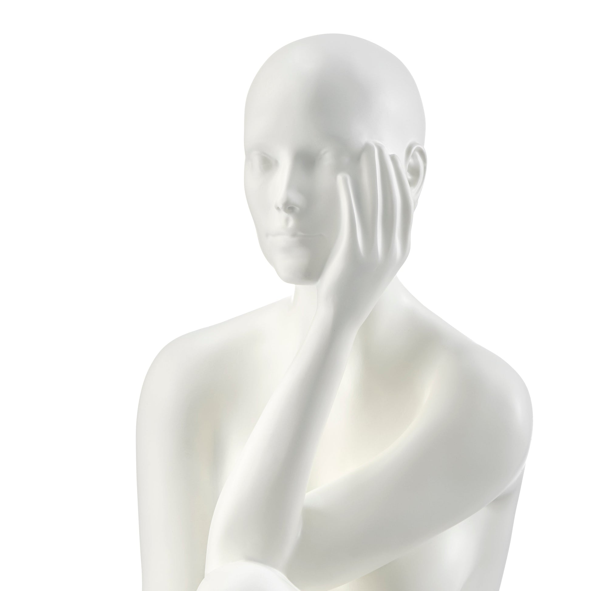 Antoinette Doll Sculpture Matte White with Black Base by Finesse Decor C-7025-B/MW